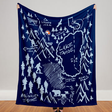 Palisades Tahoe Illustrated Plush Blanket