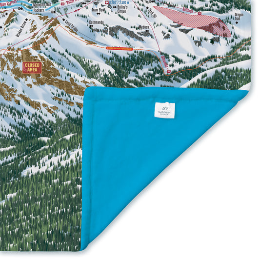 Palisades Tahoe Ski Map Plush Blanket