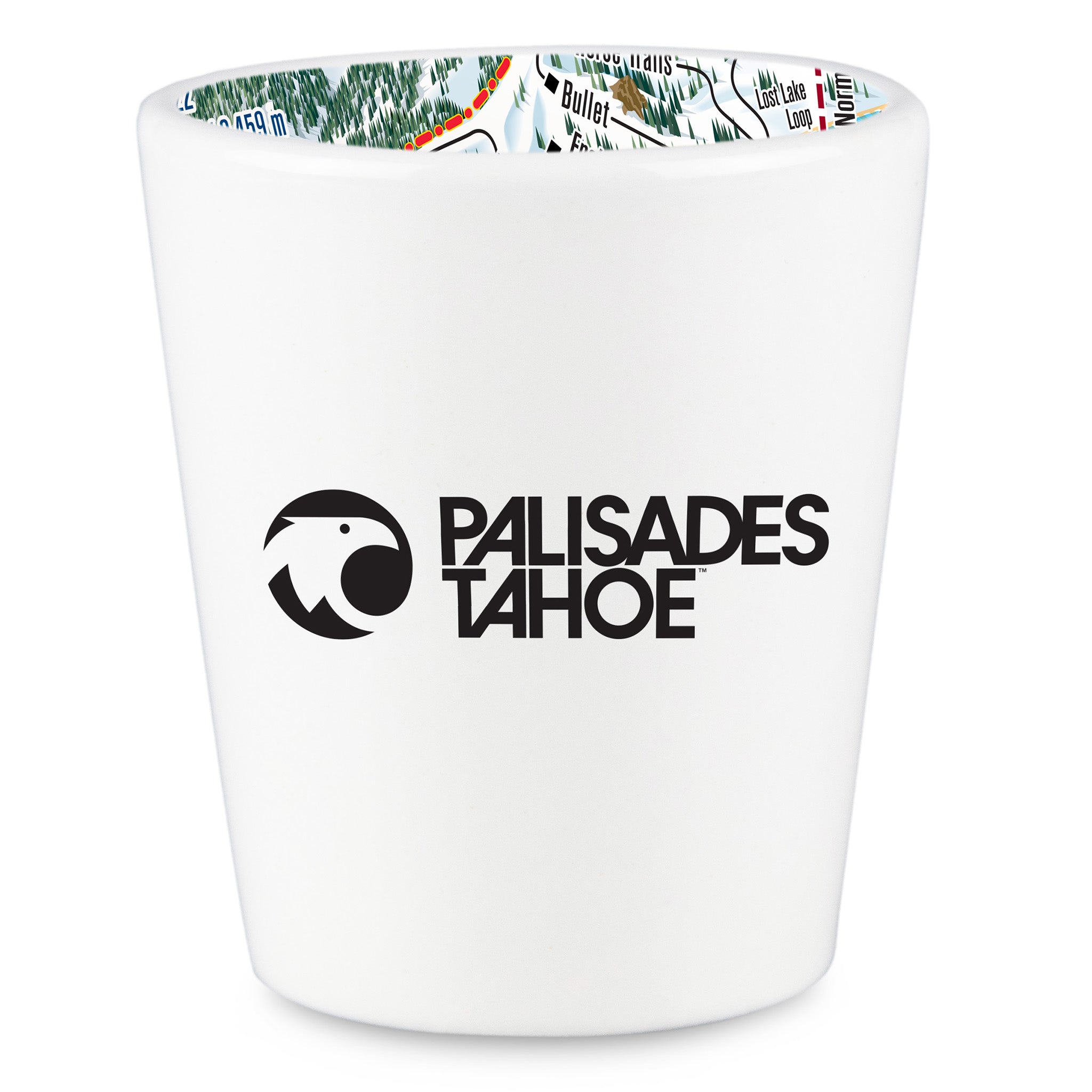 Palisades Tahoe Master Trail Map Shot Glass
