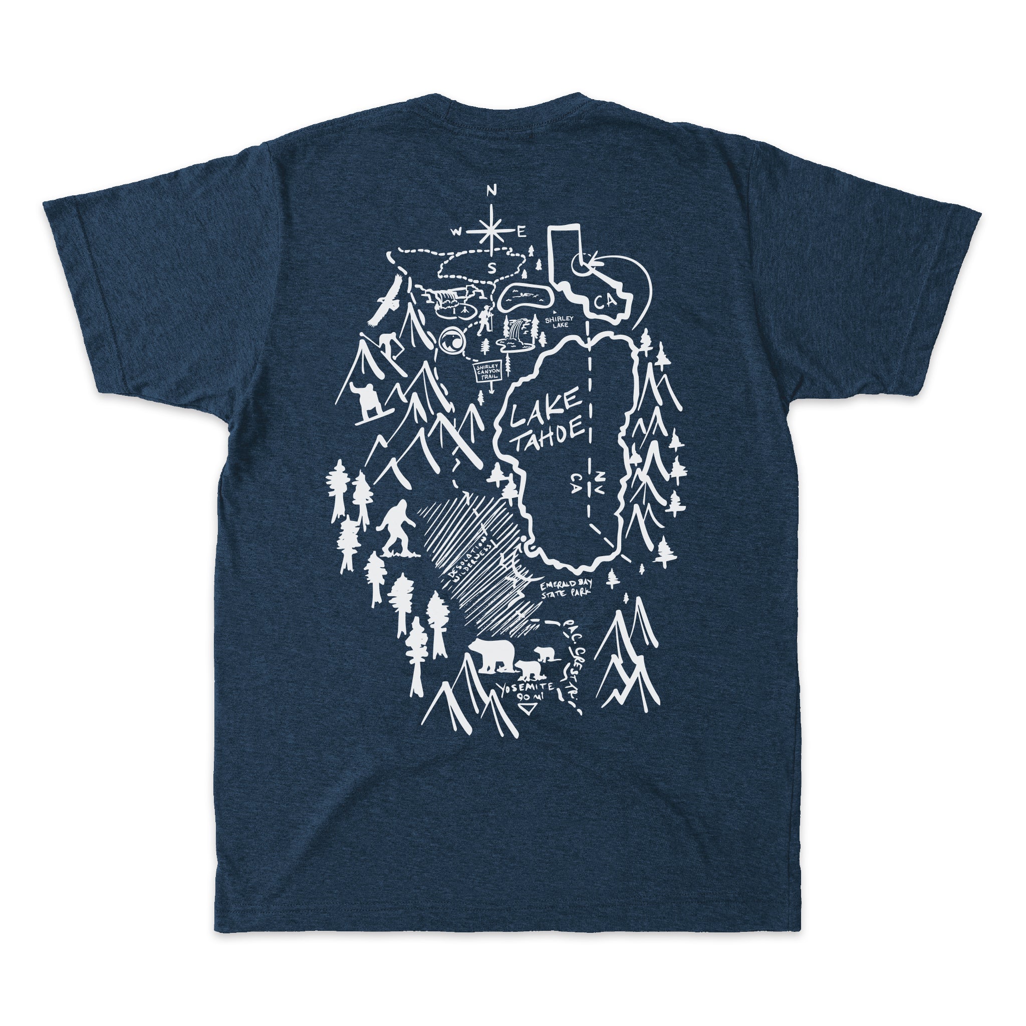 Shirley Canyon Illustrated Map Short Sleeve Tee Shirt
